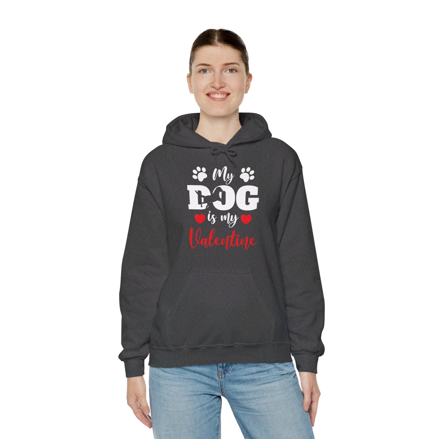 Funny My Dog is My Valentine Dog Lovers Hoodie For Men Women Hoodie
