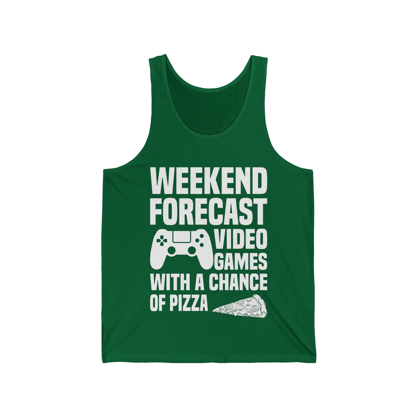 Funny Weekend Forecast Video Games and Pizza Gamer Gaming Tank Tops Men Women