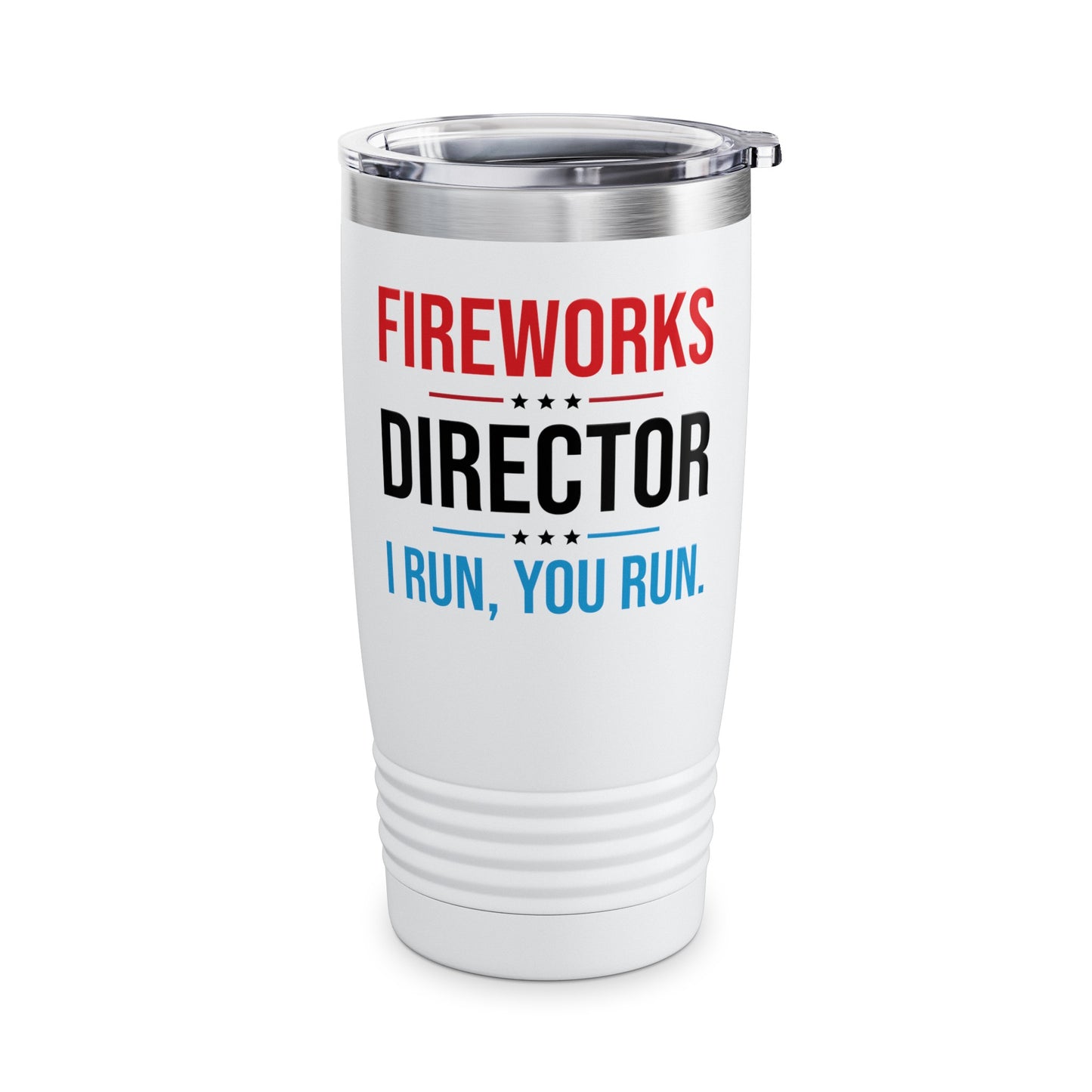 Funny Fireworks Director I Run You Run 4th Of July Retro Tumbler For Men Women