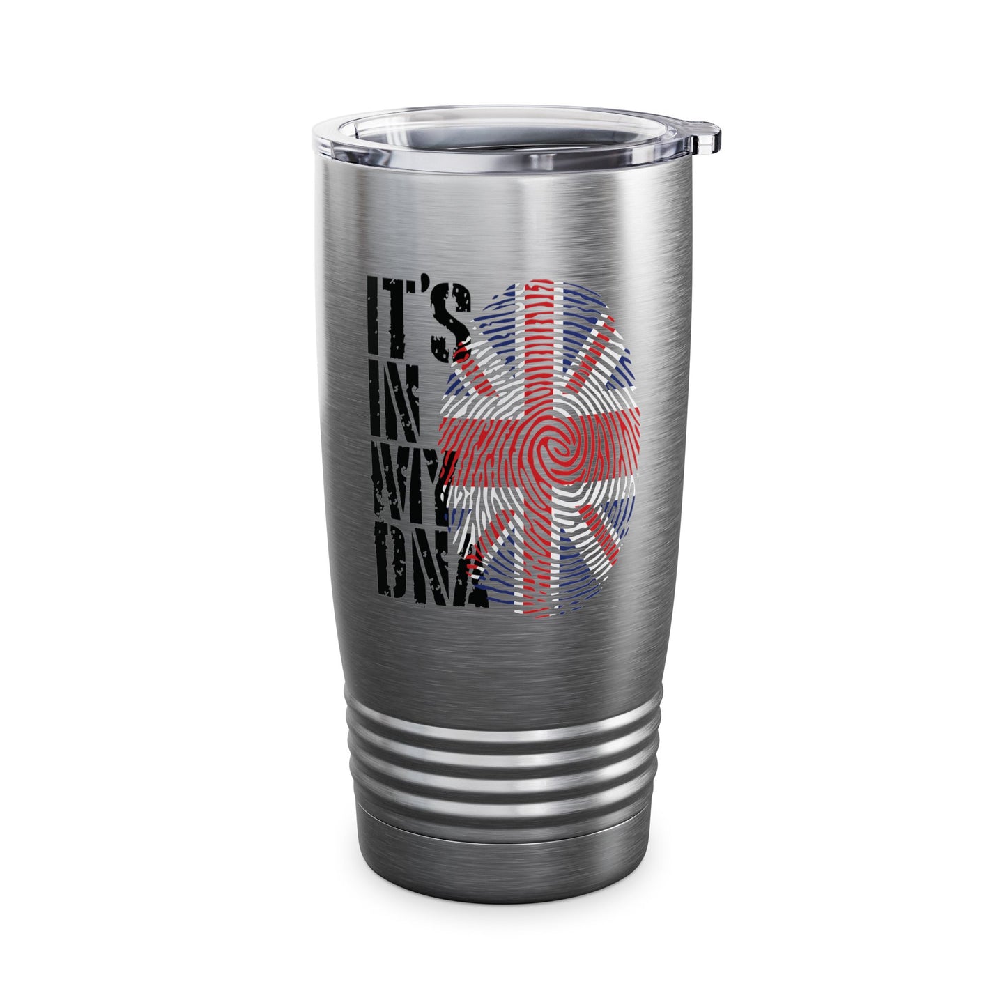 Funny Its In My DNA British Flag England UK Britain Union Jack Tumbler For Men Women Tumbler