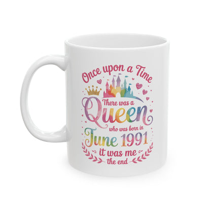 Funny 35 Years Old Birthday Girl 35 Birthday Queen June 1991 Coffee Mug For Women