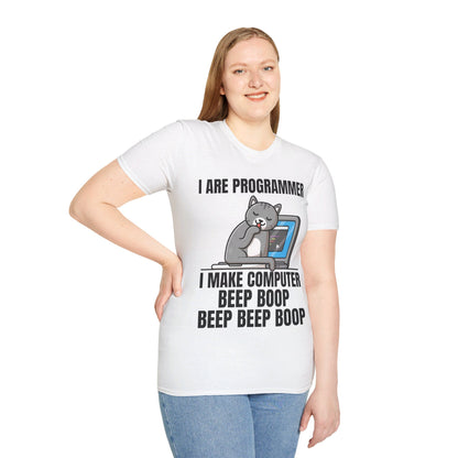 Funny I Are Programmer I Make Computer Beep Boop Cute Cat T-Shirt For Men Women T-Shirt