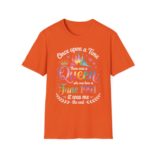 Funny 35 Years Old Birthday Girl 35 Birthday Queen June 1991 T-Shirt For Women