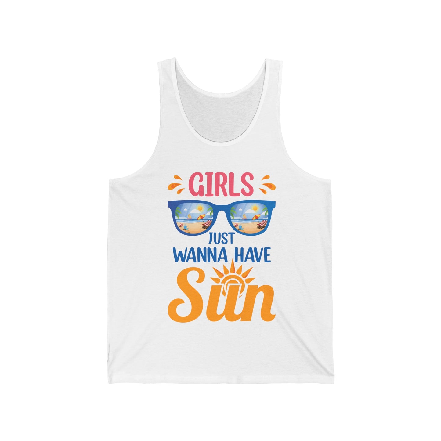 Funny Summer Girls Just Wanna Have Sun Beach Vacation Tank Top For Women