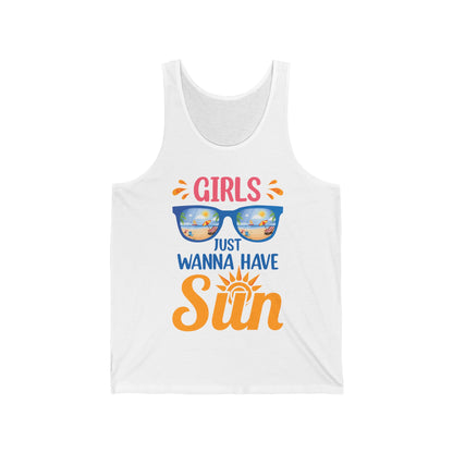 Funny Summer Girls Just Wanna Have Sun Beach Vacation Tank Top For Women