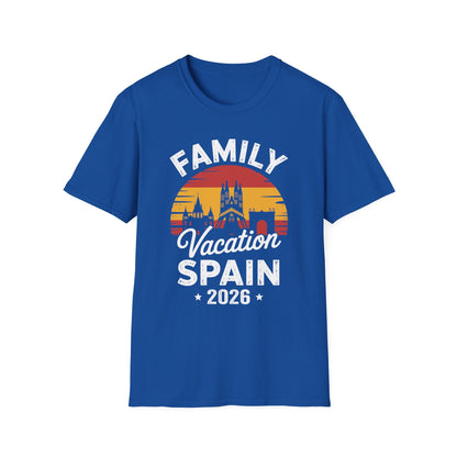 Family Vacation Spain 2026 Traveler Trip Tour T-Shirt For Men Women Tourist