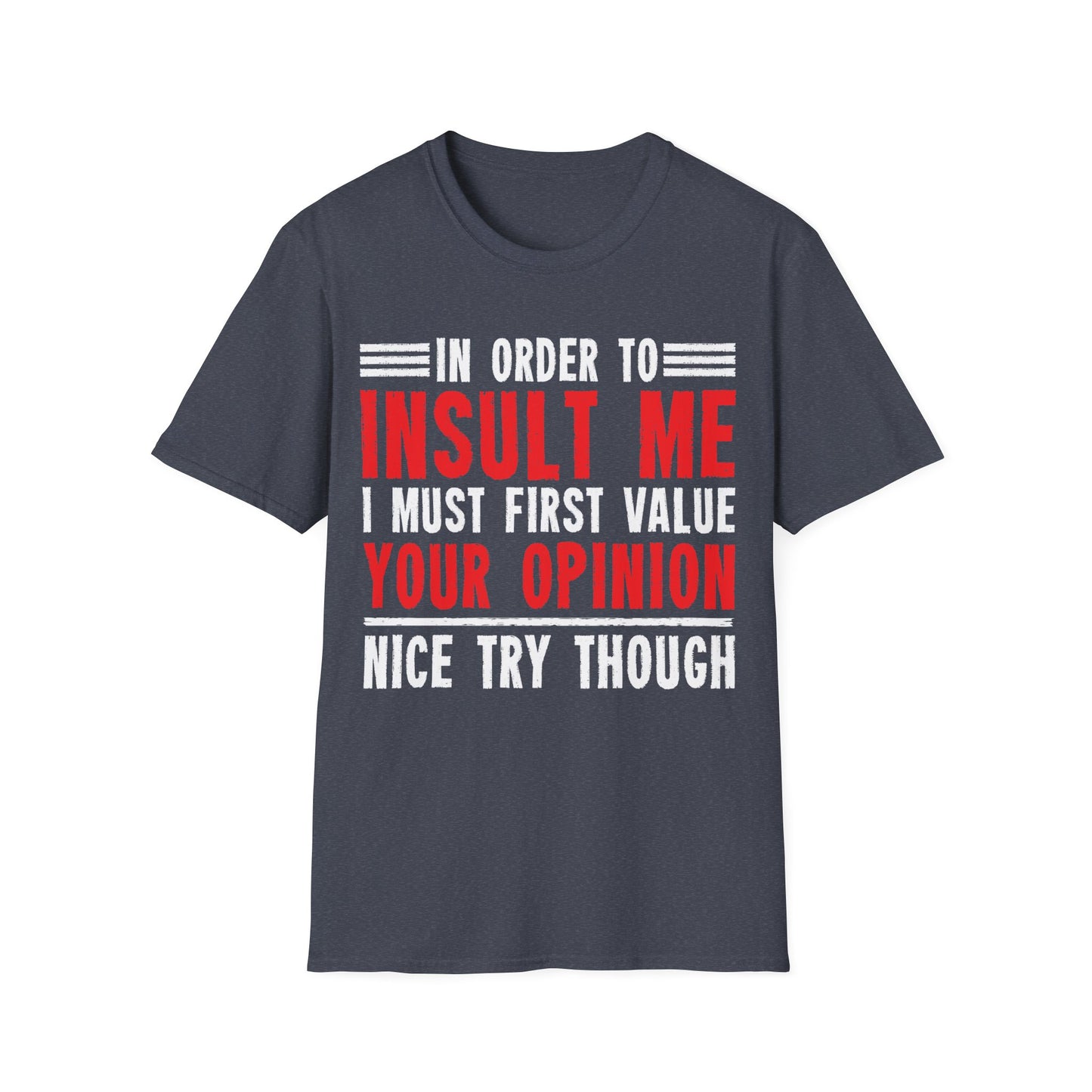 In Order To Insult Me I Must First Value Your Opinion Funny Sarcastic T-Shirt For Men Women