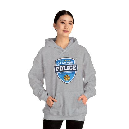 Grammar Police Badge To Serve and Correct Teacher Student Hoodie For Men Women