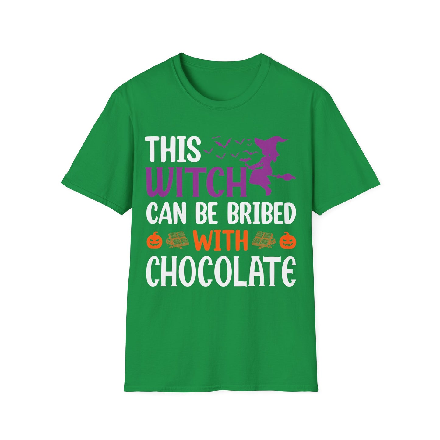 Funny Halloween This Witch Can Be Bribed With Chocolate Lovers Halloween Party T-Shirt Girls Women