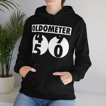 Funny Oldometer Odometer 50th Birthday Gift 50 yrs Old Joke Hoodie For Men Women Hoodie