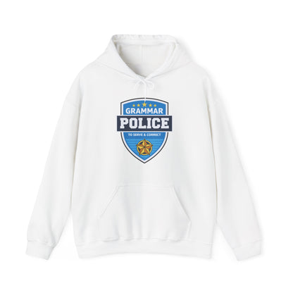 Grammar Police Badge To Serve and Correct Teacher Student Hoodie For Men Women