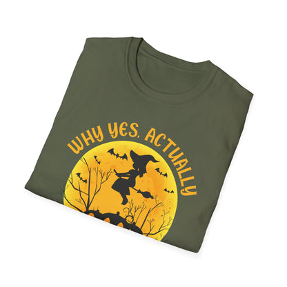 Funny Why Yes Actually I Can Drive A Stick Witch halloween Party T-Shirt Girls