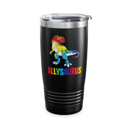 Allysaurus Dinosaur In Rainbow Flag For Ally LGBT Pride Gift Tumbler