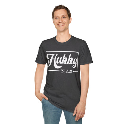 Hubby Est 2024 Just Married Honeymoon Wedding Couples T-Shirt For Men T-Shirt