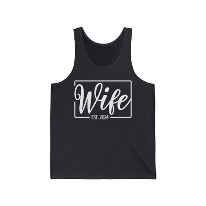 Wife Est 2024 Just Married Honeymoon Wedding Couples Tank Top For Women Tank Top