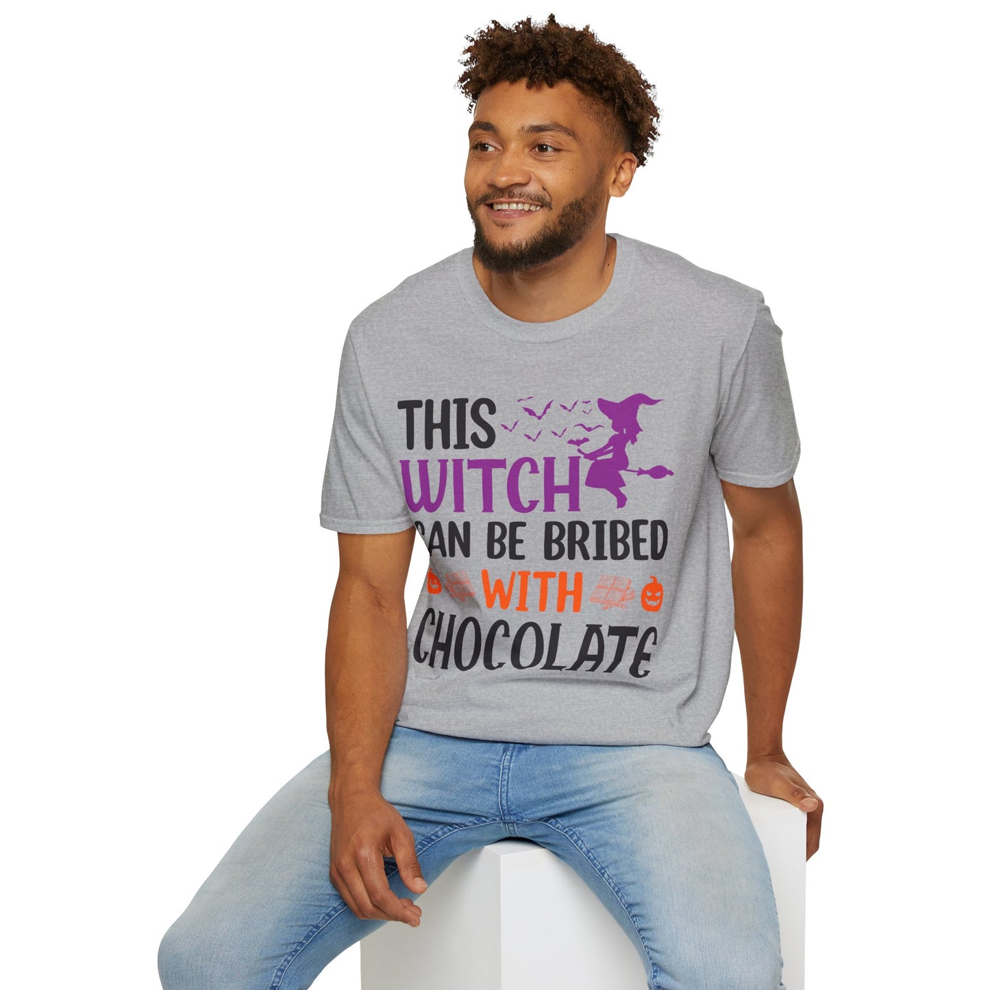 Funny Halloween This Witch Can Be Bribed With Chocolate Lovers Halloween Party T-Shirt Girls Women