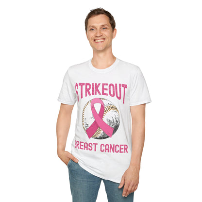 Strike Out Breast Cancer Baseball Fight Awareness T-Shirt Men Women