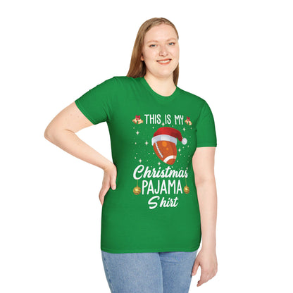 Funny This Is My Christmas Pajama Shirt Gift For Football Lover Xmas T-Shirt Men Women