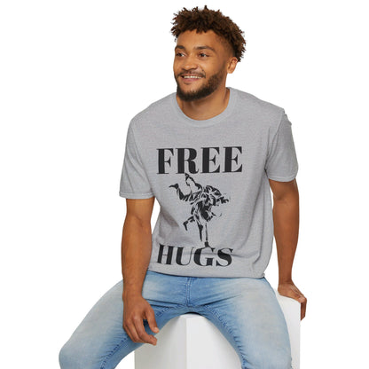 Funny Wrestling Wrestler Free Hugs Humor T-Shirt Men Women