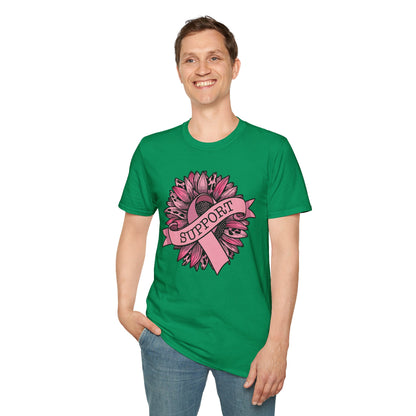Sunflower Pink Breast Cancer Awareness Women Warrior T-Shirt For Men Women