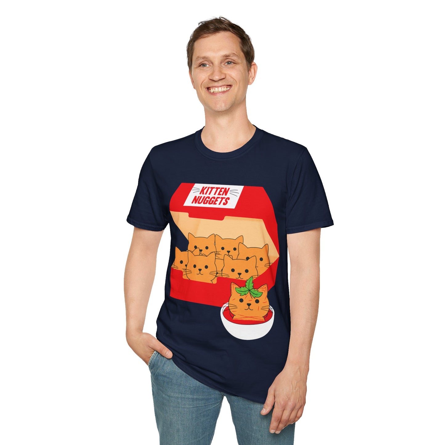 Funny Kitten Nuggets Food Pun Cat Lover Gift Chicken Nuggets T-Shirt For Men Women T-Shirt