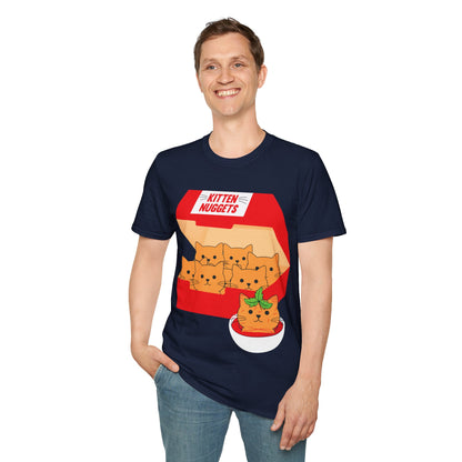 Funny Kitten Nuggets Food Pun Cat Lover Gift Chicken Nuggets T-Shirt For Men Women T-Shirt