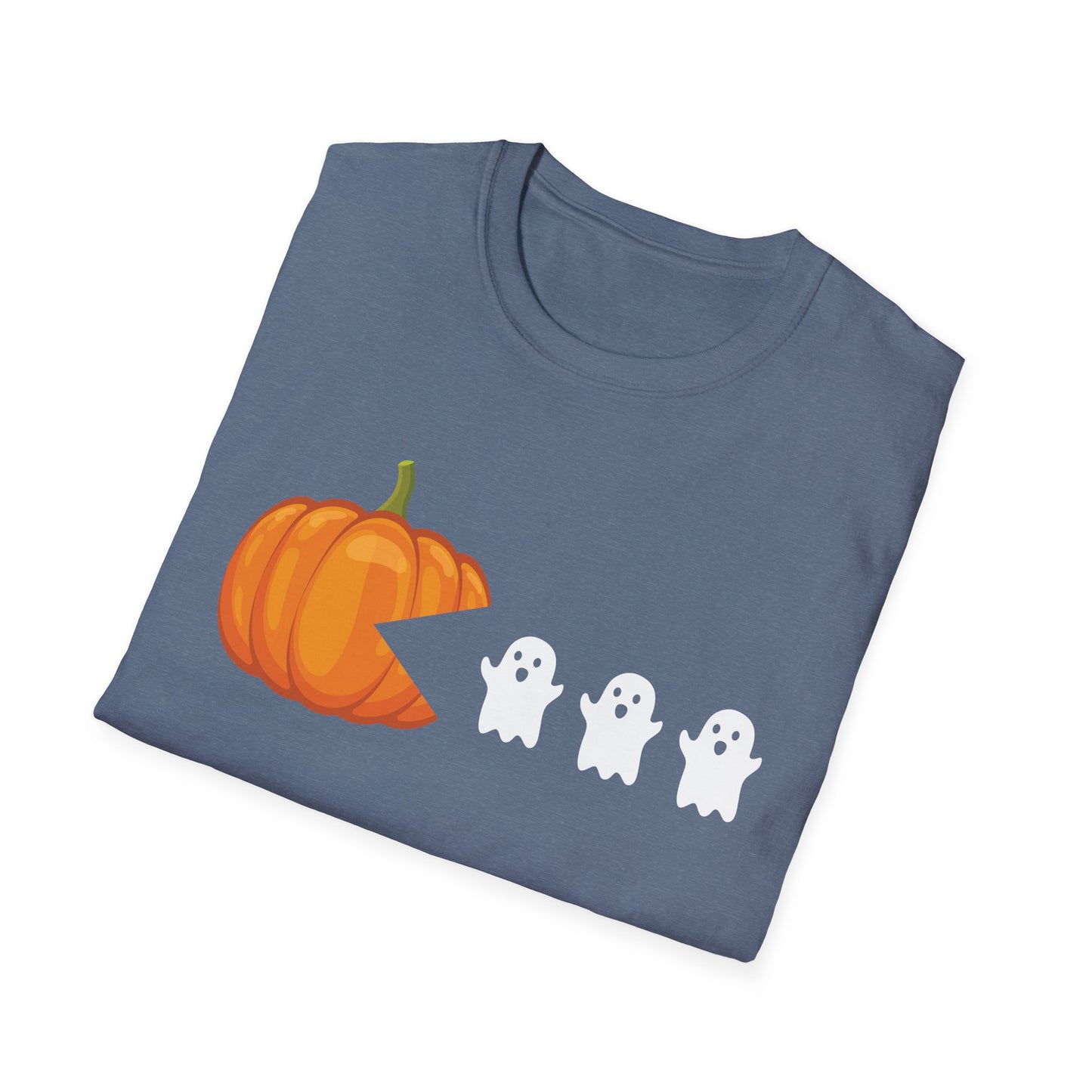 Funny Halloween Pumpkin Eating Ghost, Gamer Gaming Men Women T-Shirt