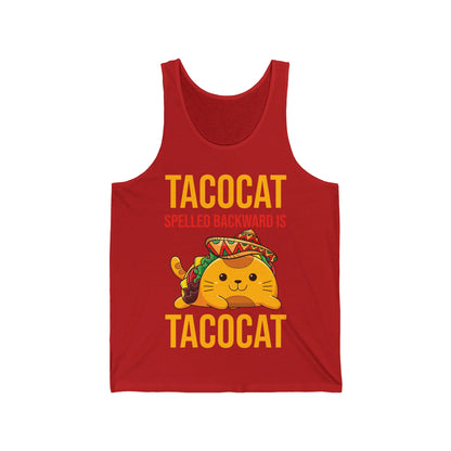 Funny Tacocat Spelled Backwards is Tacocat Cat Food Foodie Tank Tops