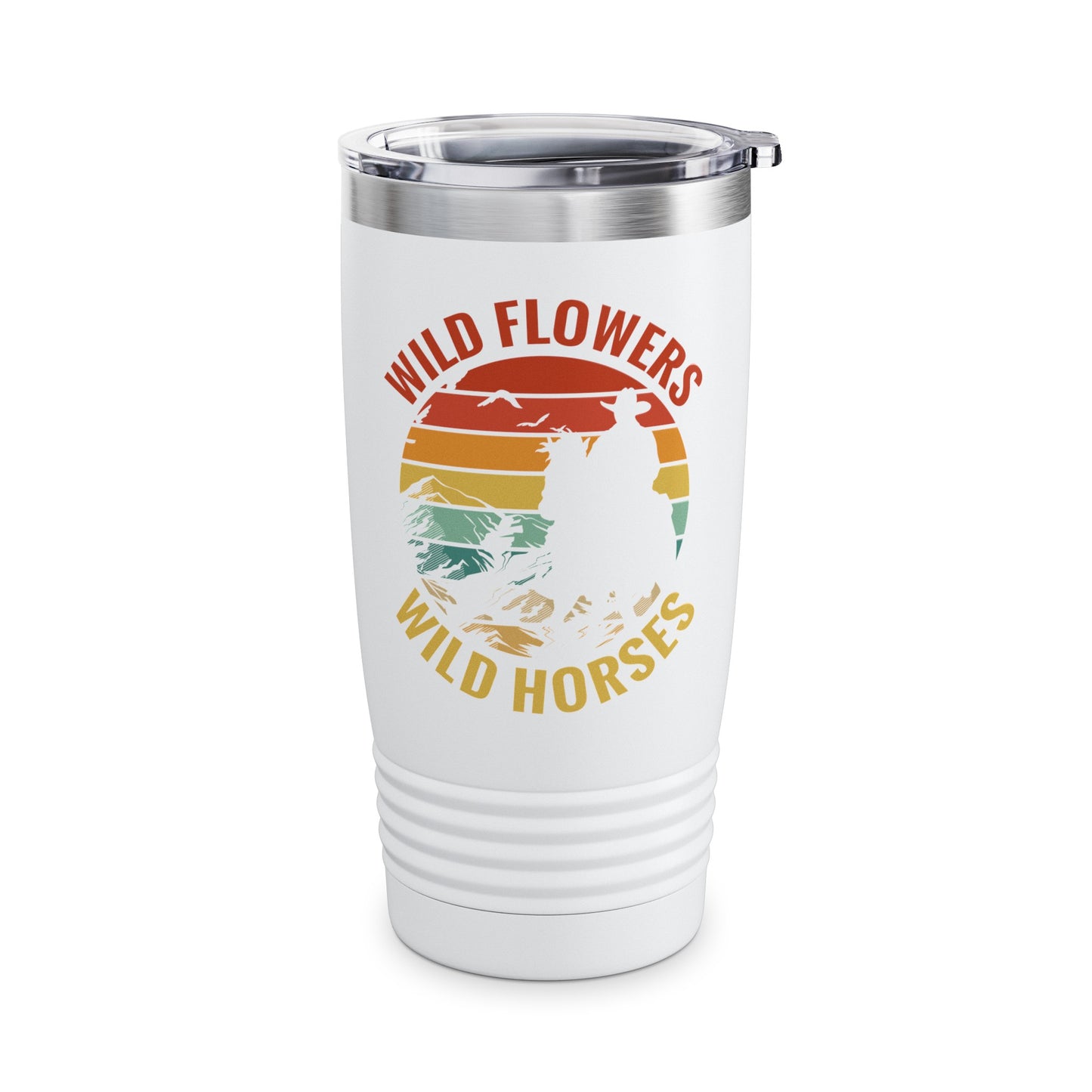 Wild Flowers and Wild Horses Vintage Sunset Country Cowgirl Cowboy Tumbler For Men Women Tumbler