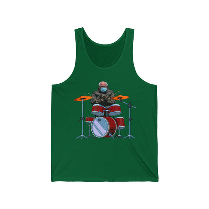Bernie Sanders Drummer Inauguration Mittens Meme Sitting Drums Tank Tops For Men Women