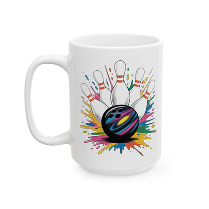 Bowling Game Day Colorful Bowling Paint Splatter Splash Coffee Mug For Men Women