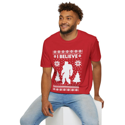 I Believe Sasquatch Big Foot Ugly Funny X-mas Holiday Christmas Jumper T-Shirt