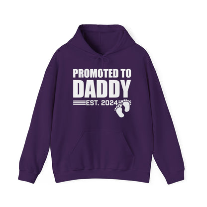 Mens Promoted To Daddy 2024 Pregnancy Announcement Gift Hoodie