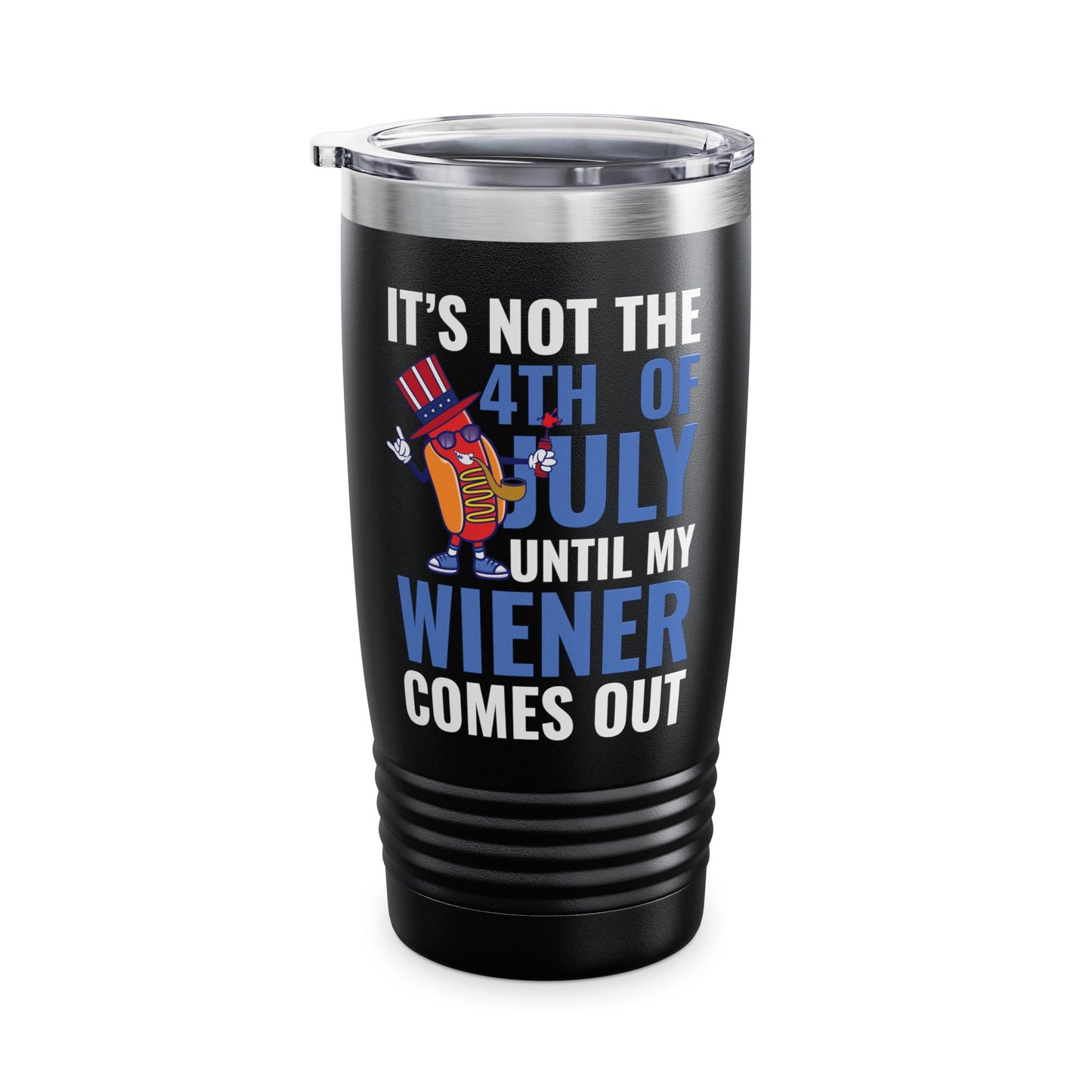 Funny 4th of July Hot Dog Wiener Comes Out Adult Humor Gift Tumbler