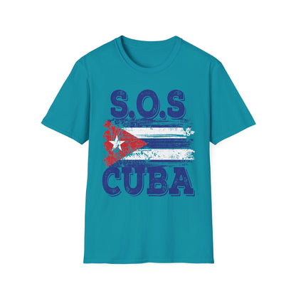 SOS Cuba Cuban Flag Shirt Man Cuban T-Shirt for Men Women