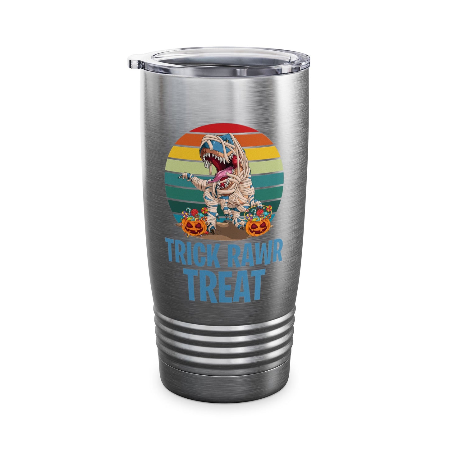 Funny Trick Rawr Treat Halloween Costume Pumpkin Dinosaur Candy T-Rex Lovers Tumbler Men Women