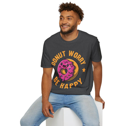 Funny Donut Worry Be Happy Foodie Donut Lovers T-Shirt For Men Women T-Shirt