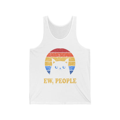 Funny Ew People Cat Introvert Antisocial Sarcastic Tank Top