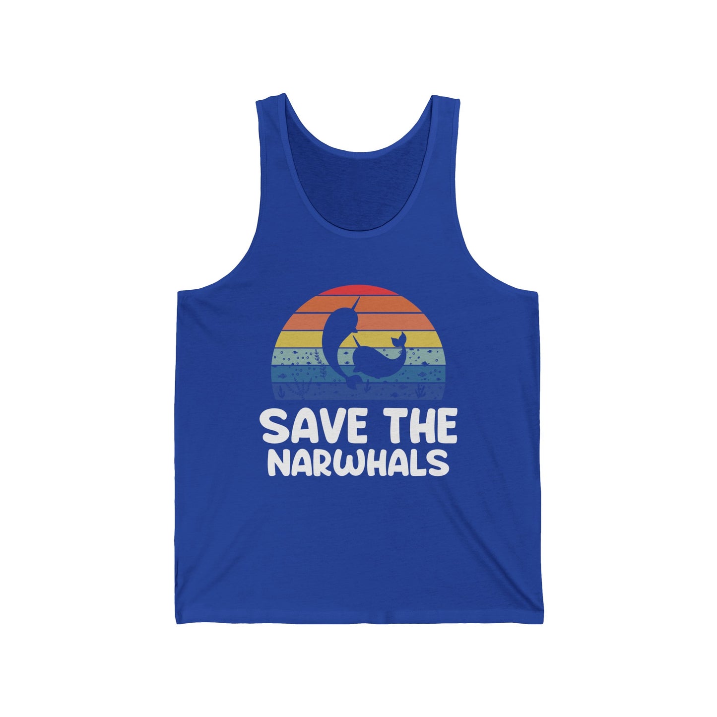 Funny Save The Narwhals Retro Narwhals Tank Tops For Men Women