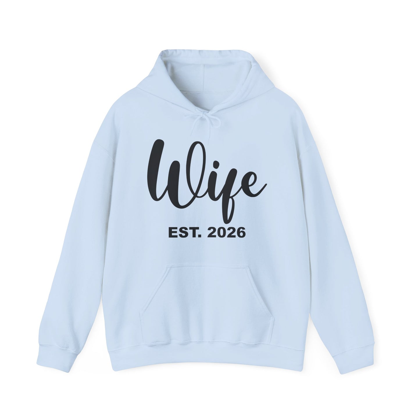 Funny Wife Est 2026 Just Married Bride Honeymoon Couple Wedding Hoodie For Women