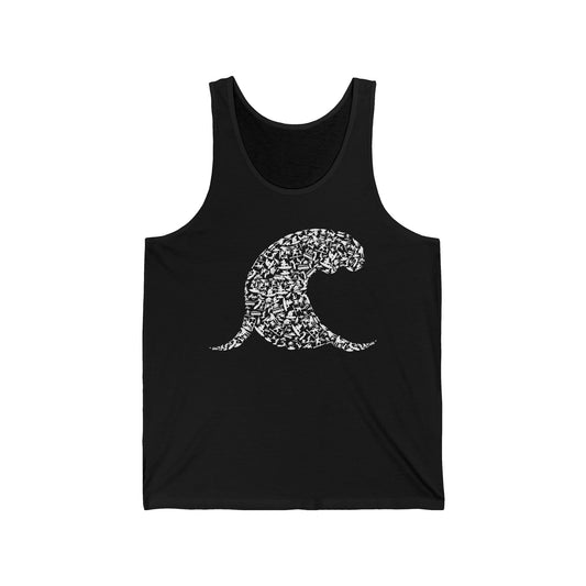 Silhouette Wave Cup For Surfer Surf Girls Surfing Tank Top