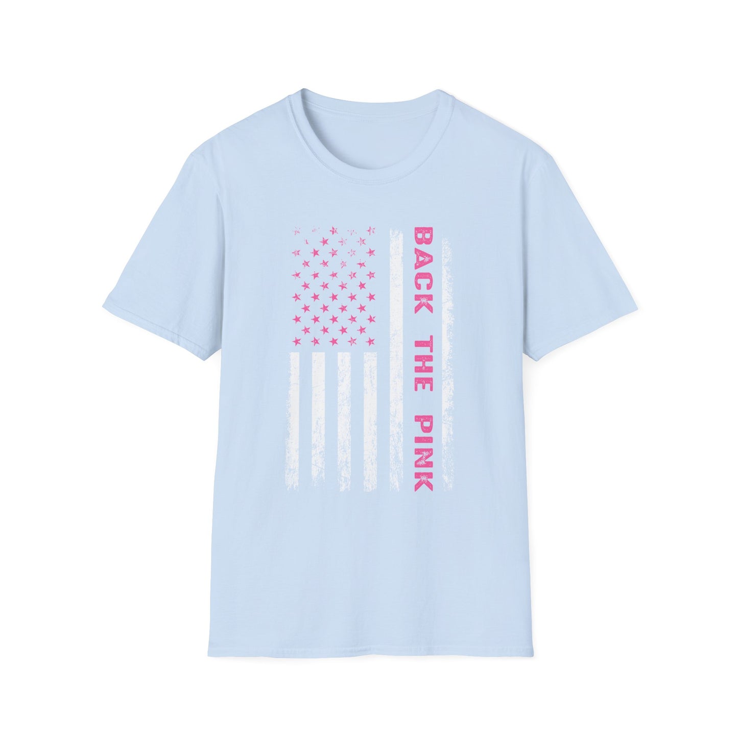 Back The Pink USA Flag Pink Breast Cancer Awareness October Tshirt
