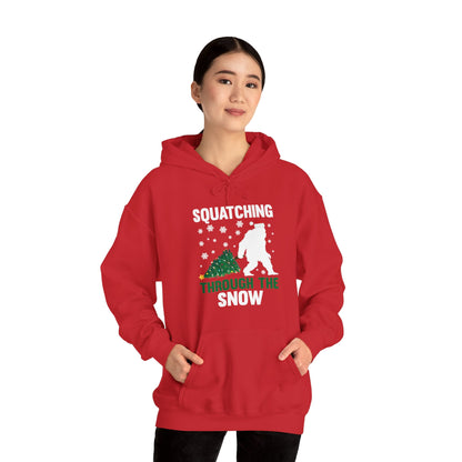 Squatching Through The Snow Funny Bigfoot Christmas Sasquatch Hoodie