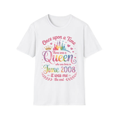 Funny 18 Years Old Birthday Girl 18 Birthday Queen June 2008 T-Shirt For Women