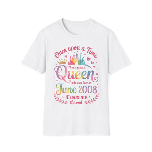 Funny 18 Years Old Birthday Girl 18 Birthday Queen June 2008 T-Shirt For Women