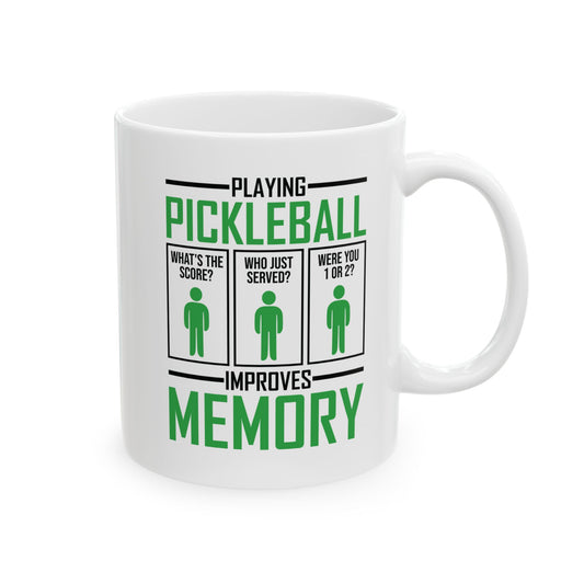 Funny Playing Pickleball Improves Memory Dink Player Coffee Mug