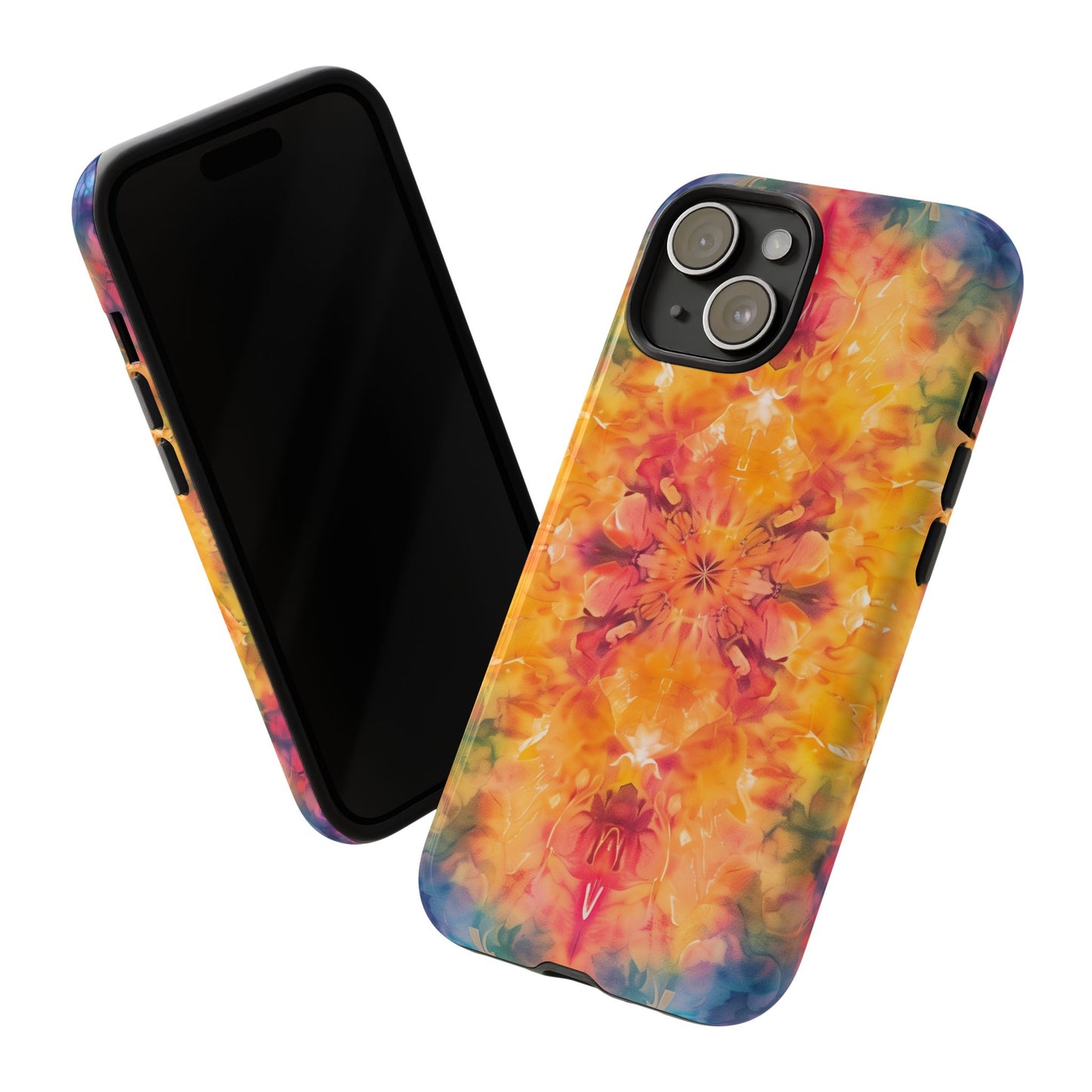 Tie-Dye Dream Pattern iPhone 13 14 15 16 Pro Max Plus Case Wireless Charging Compatible Tough Cases Protection, Magnetic Phone Case for iPhone Classic Series