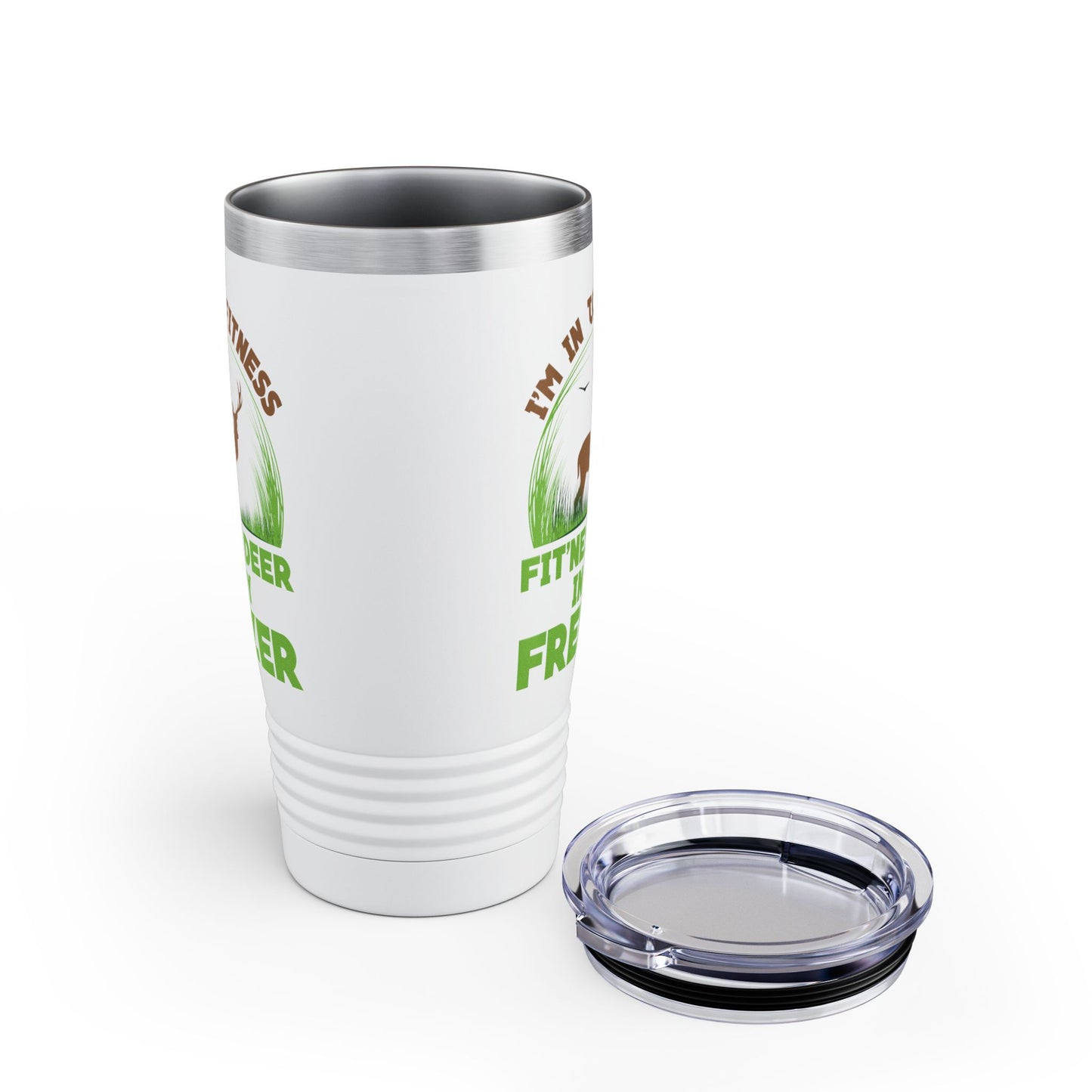 I'm Into Fitness Fit 'ness Deer Into My Freezer Funny Hunting Tumbler For Men Women