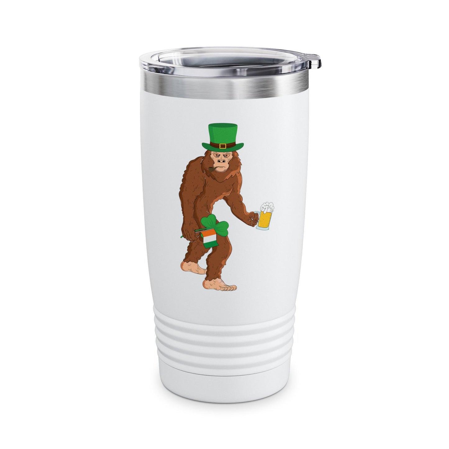 Funny Leprechaun Bigfoot St Patricks Day Sasquatch Irish Flag Tumbler For Men Women Tumbler