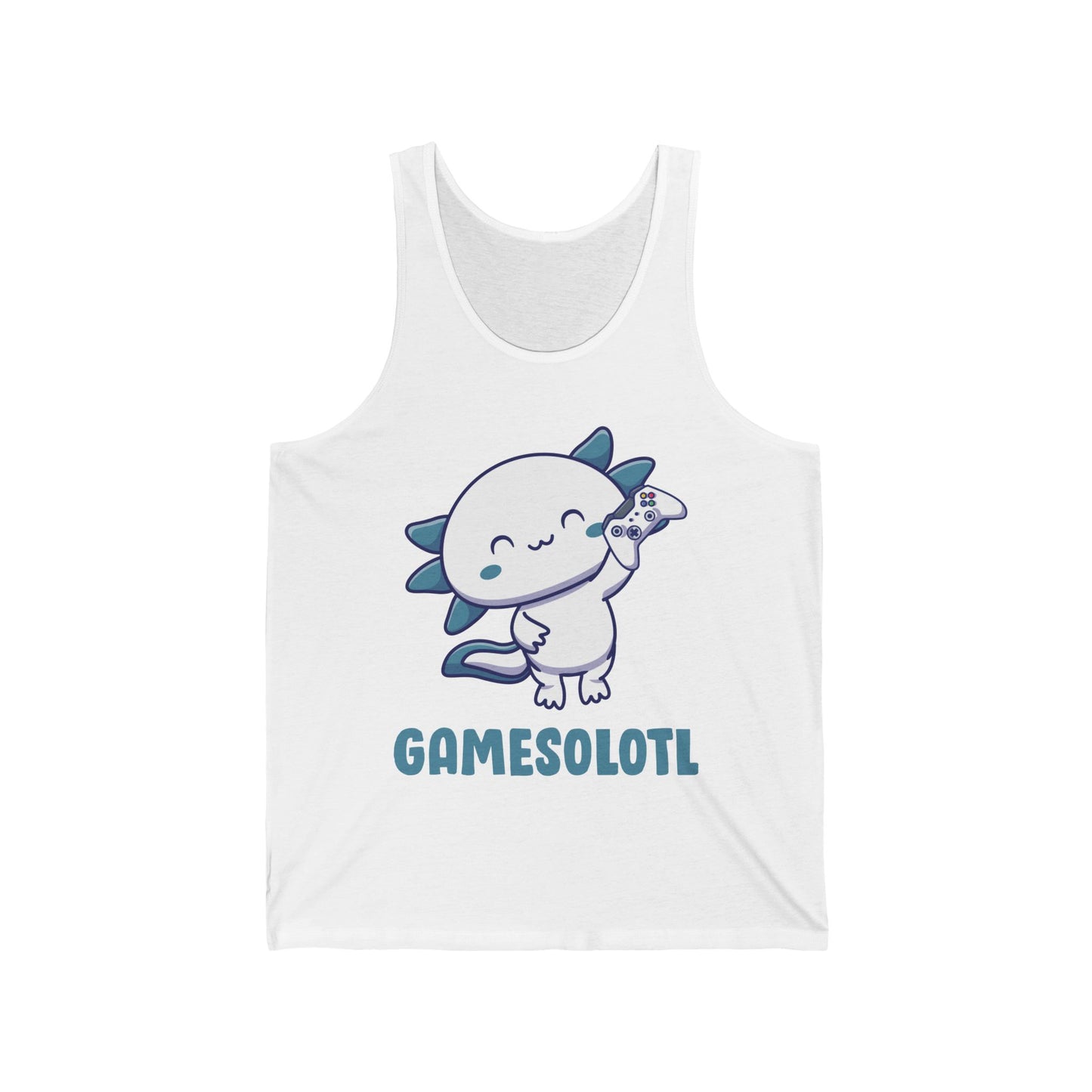 Funny Gamesolotl Gamer Axolotl Fish Playing Video Games Lizard Gaming Tank Top Men Women